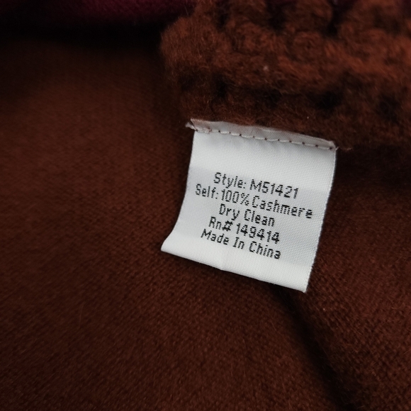Johnny Was Cashmere Brown Red Sweater  Sz M - Picture 4 of 12